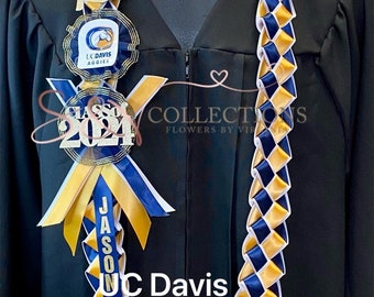 University of California, UC personalized ribbon leis/ Graduation leis/ Class of 2024