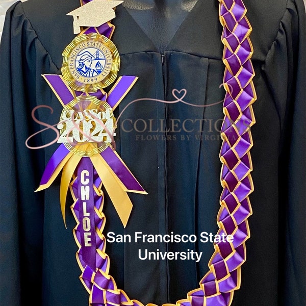 California State University, CSU personalized ribbon leis/ Graduation leis/ Class of 2024