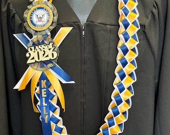 Navy-The US Armed Forces custom leis made with graduate name