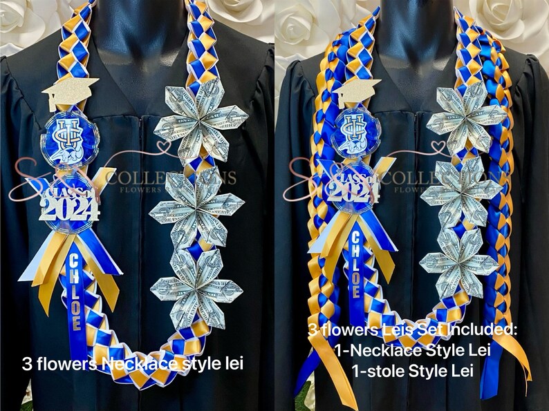 University of California, UC personalized ribbon leis/ Graduation leis/ Class of 2024 image 8