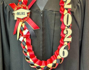 Graduation ribbon lei-custom made with your school color~#098