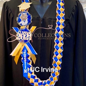 University of California, UC personalized ribbon leis/ Graduation leis/ Class of 2024 image 4