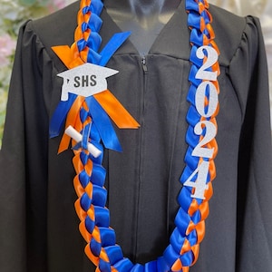 Graduation ribbon lei-custom made with your school color~#098