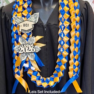 Collar de graduación de la clase de 2026 / nombre personalizado / colores de la escuela #095 Style#1B1F Set