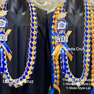 University of California, UC personalized ribbon leis/ Graduation leis/ Class of 2024 image 9