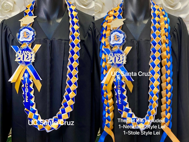 University of California, UC personalized ribbon leis/ Graduation leis/ Class of 2024 image 9