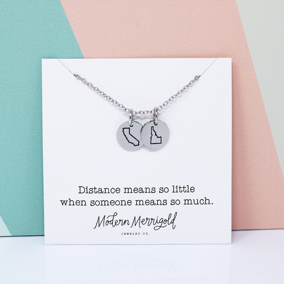 Long Distance Gift Friendship Necklace 