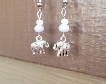 Handmade elephant earrings