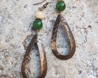 Hammered brass earrings