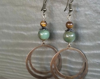 Handmade brass earrings