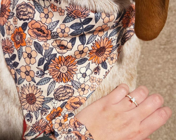 Floral Matching Scrunchie and Dog Bandana