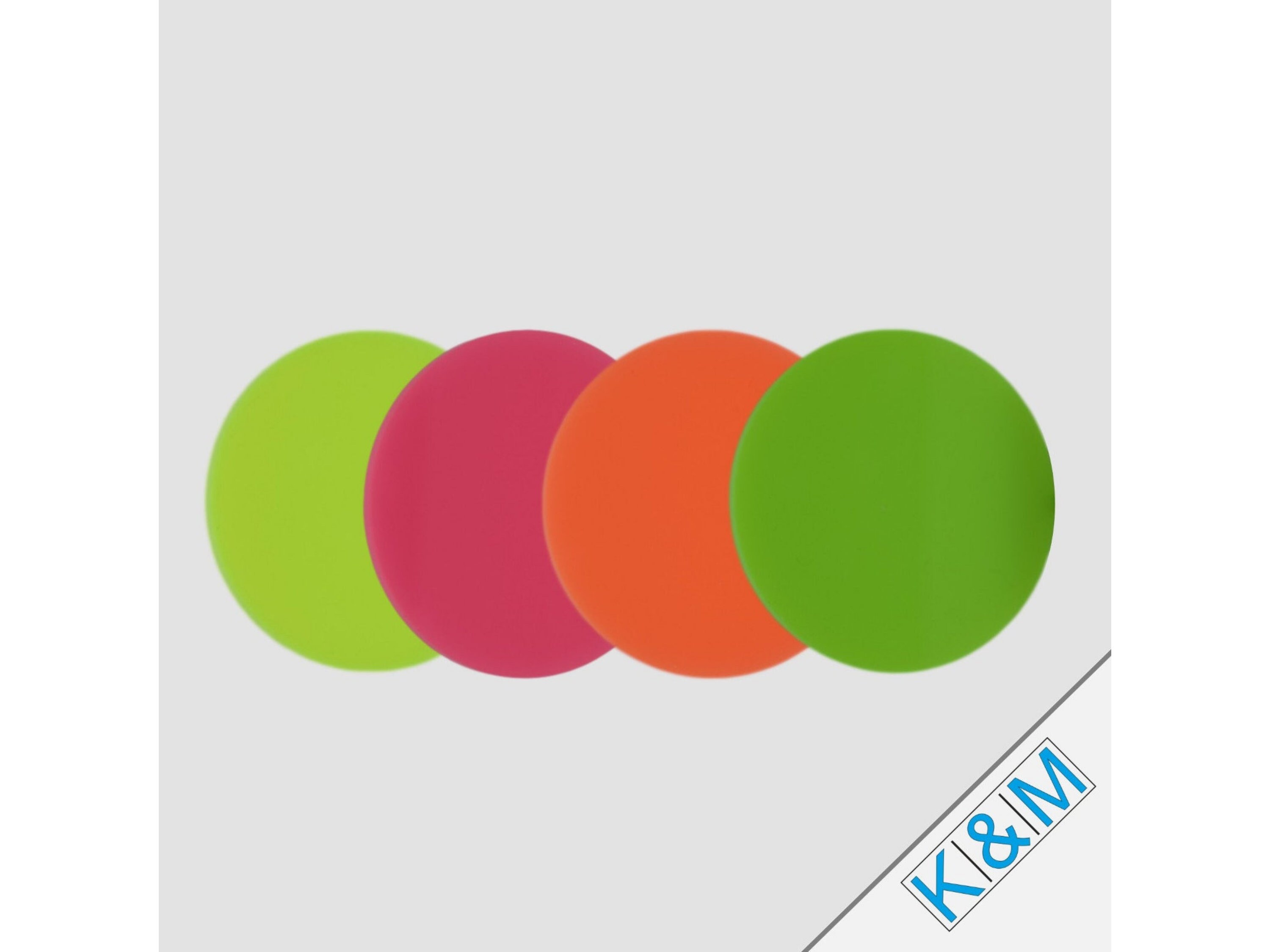 thumbnail image 2 of Fluorescent Acrylic Discs – 5 Colors: Blue, Orange, Yellow, Green, Red – 3mm Perspex Circles 2 of 4
