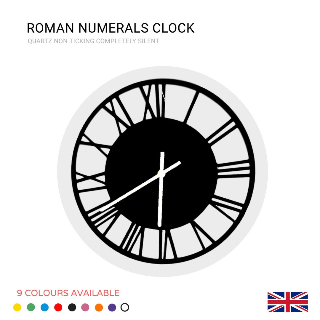 Roman Numeral Clock Acrylic Modern Home Decor Wall Clock K&M Etsy UK