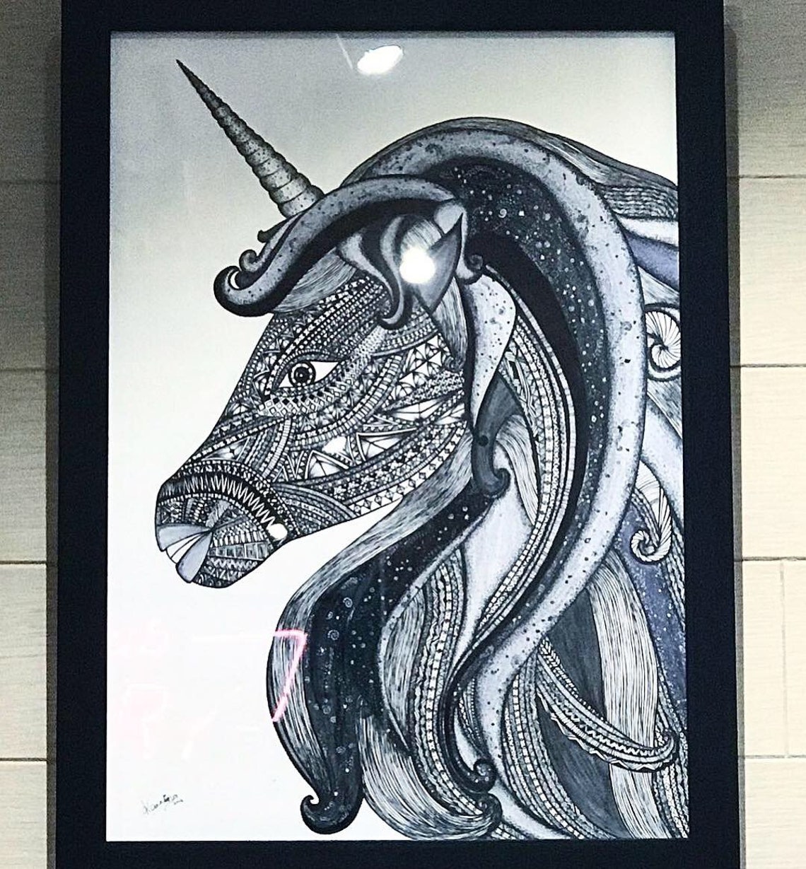 Unicorn Ink Pen Drawing Digital Download Unicorn Printable | Etsy
