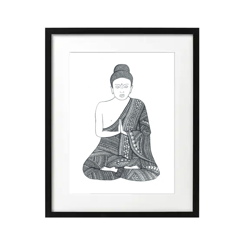 Buddha Disegno Arte Della Parete Del Buddha Buddha Etsy