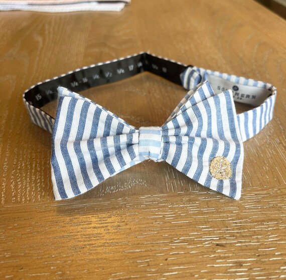 mens seersucker bow tie