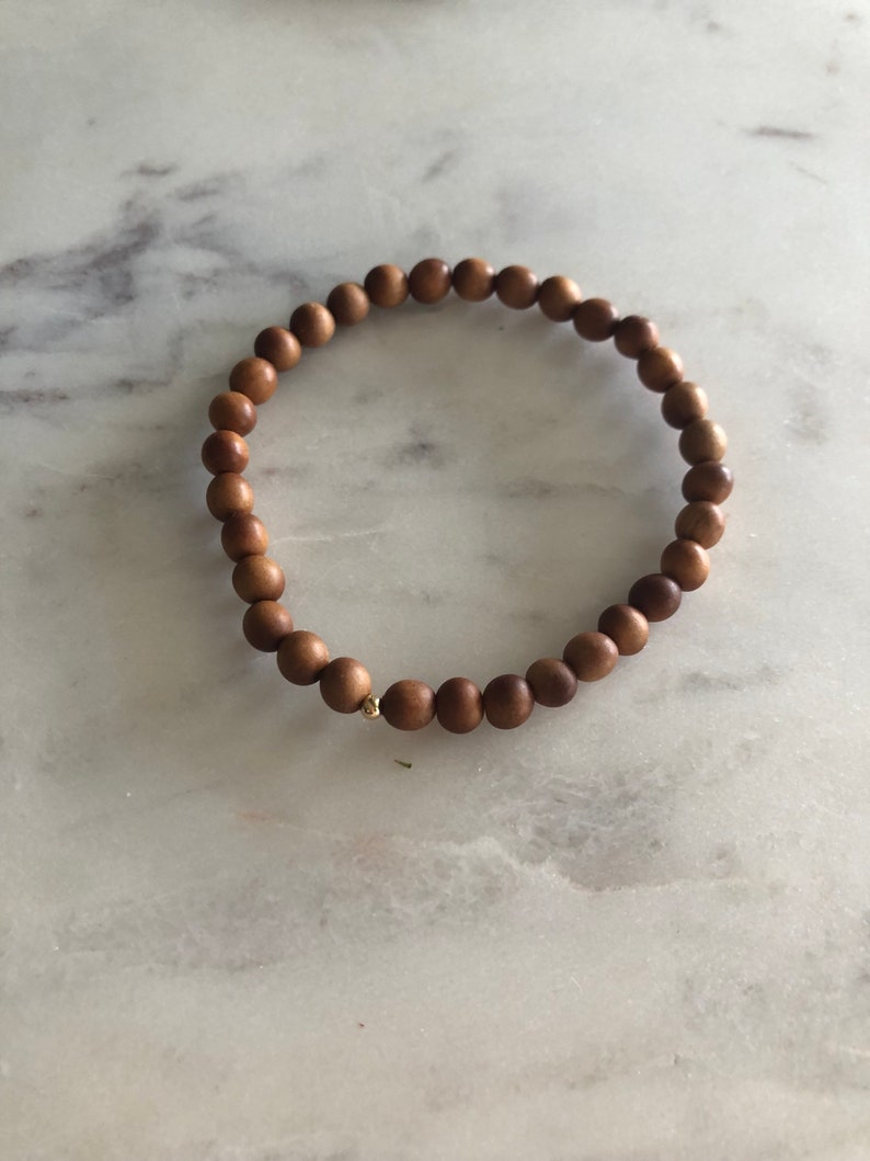 14k Gold bracelets Sandalwood /& Smoky Quartz
