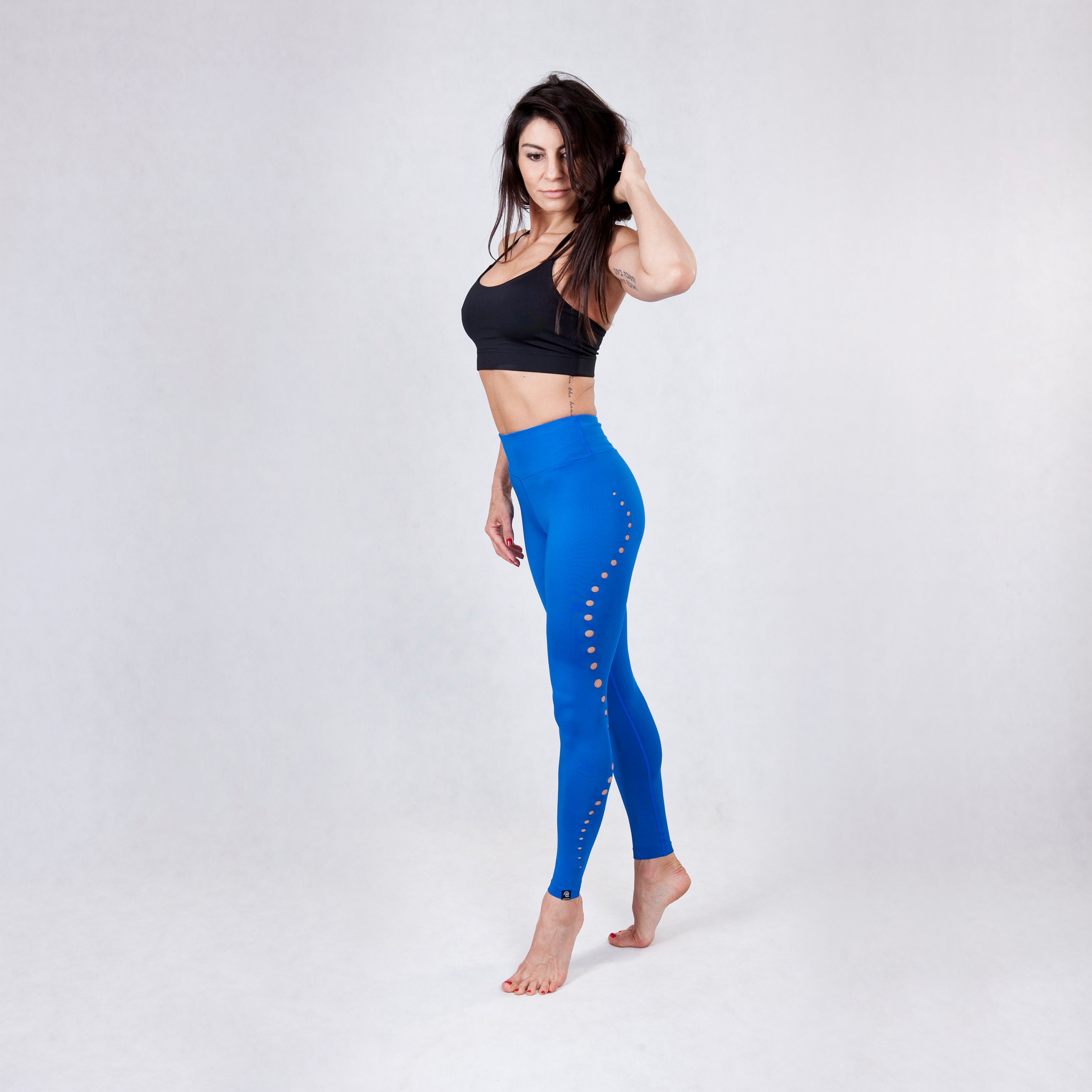 Laser Cut Blue Leggings SNAKE Yoga 