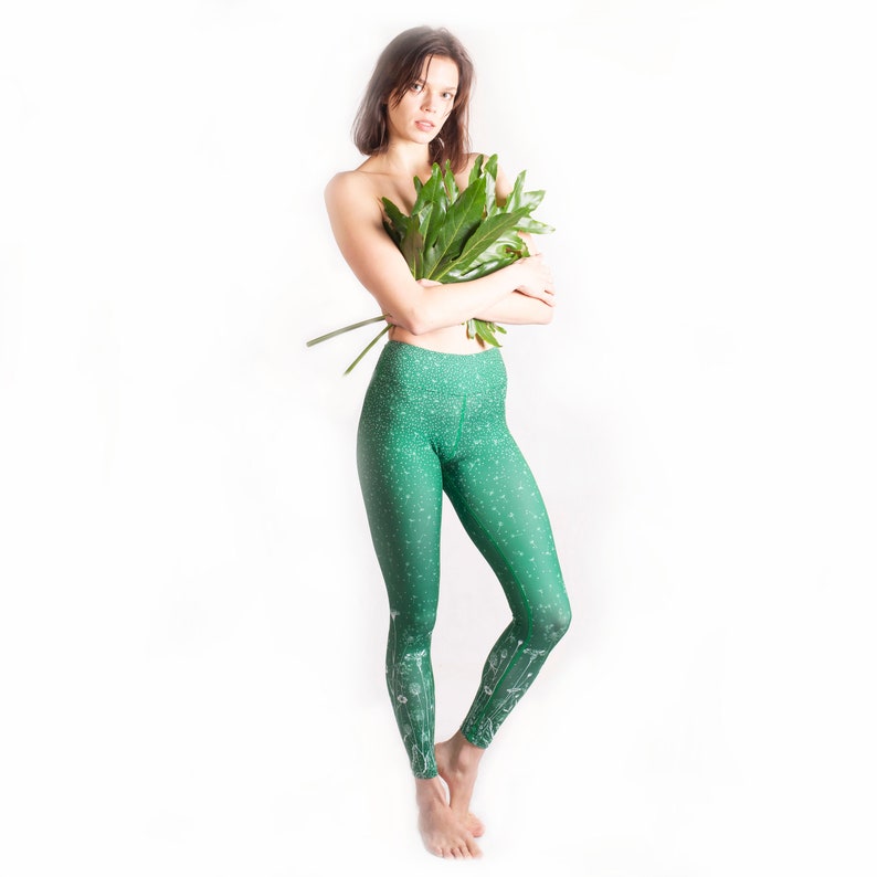 Leggings Botany green&white image 4