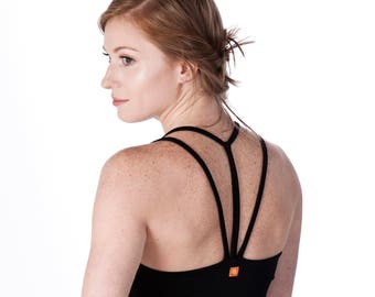 Sportliches Top TRINITY SCHWARZ, Sportbekleidung, Yoga, Fitness, Klettern, Tanzen, Lifestyle