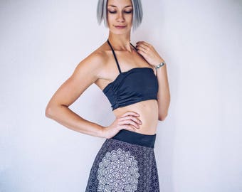 Black&white sporty skirt with shorts MERDEKA for running, trekking, roller blading or biking