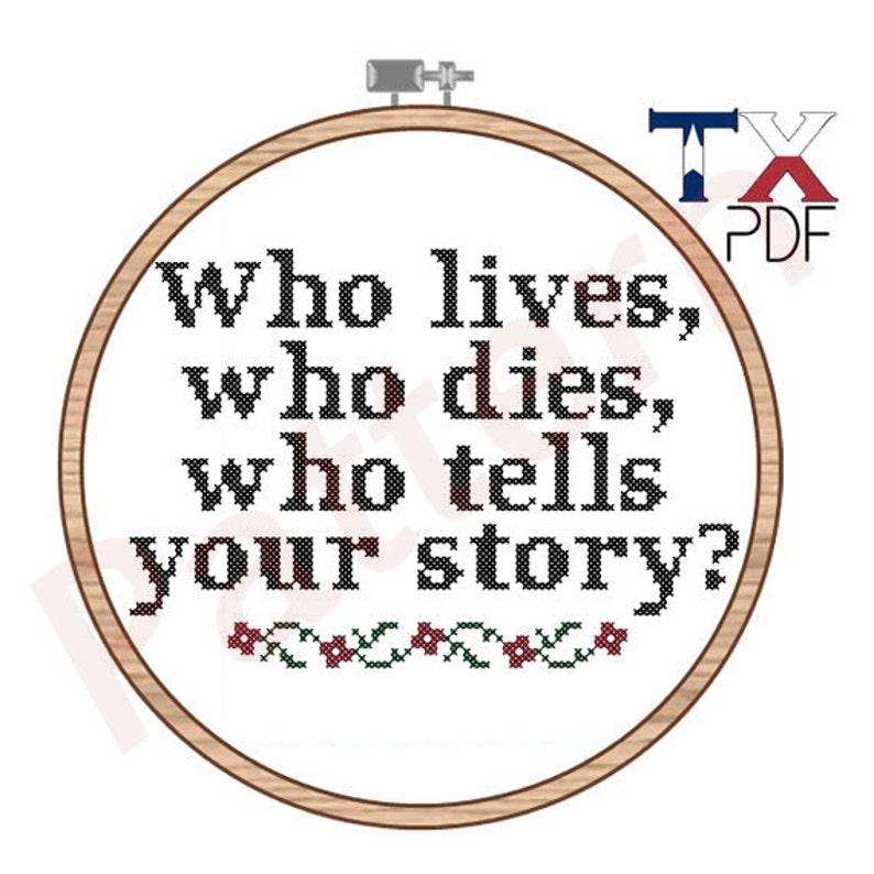 Who lives who dies who tells your story Hamilton cross Etsy