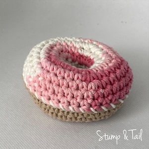 STRAWBERRY Catnip Toy - Donut - Crochet