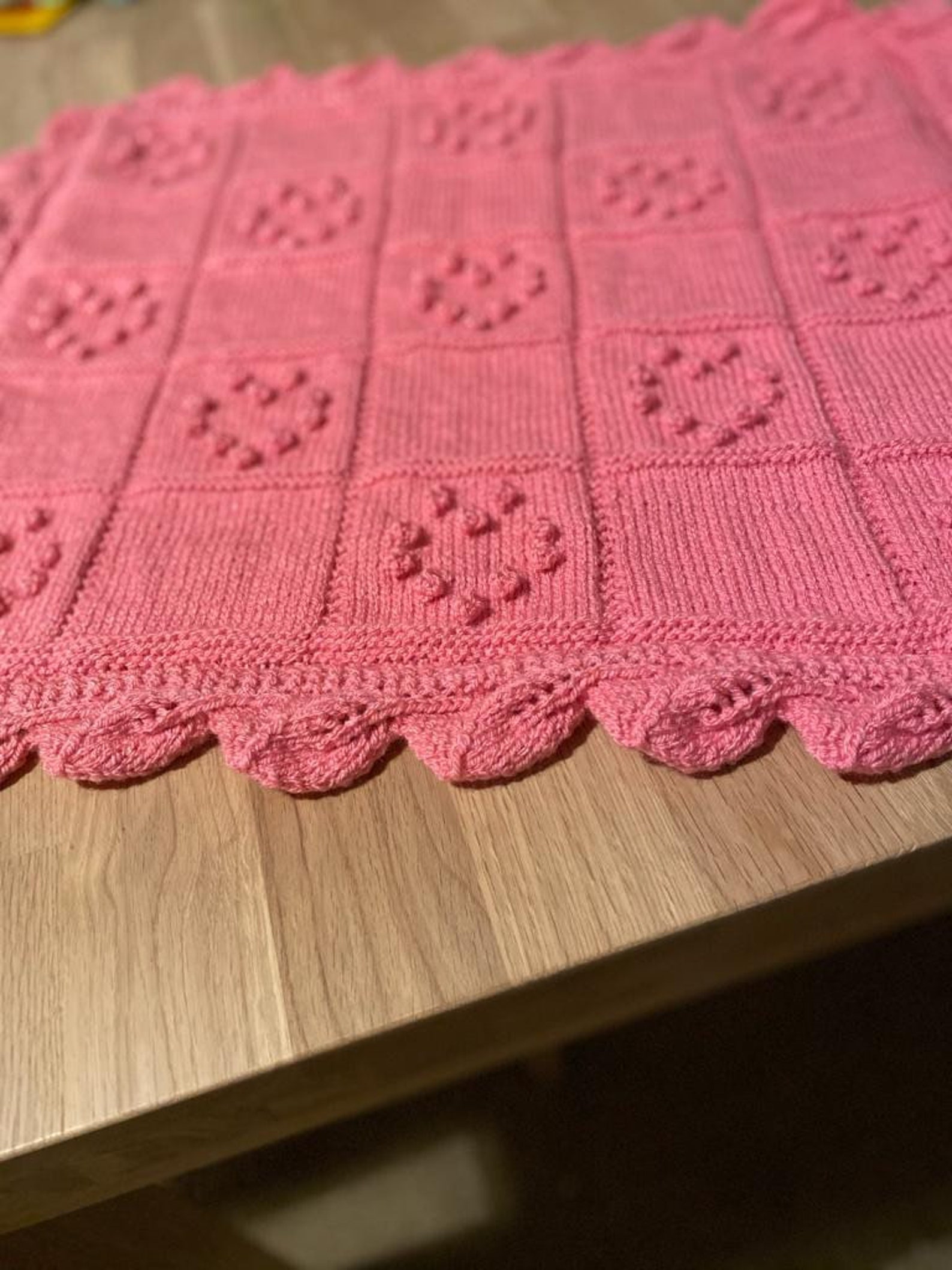 Hand Knitted Blanket Etsy