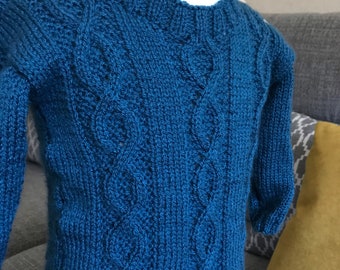 Hand knitted boys jumper with Union Jack buttons
