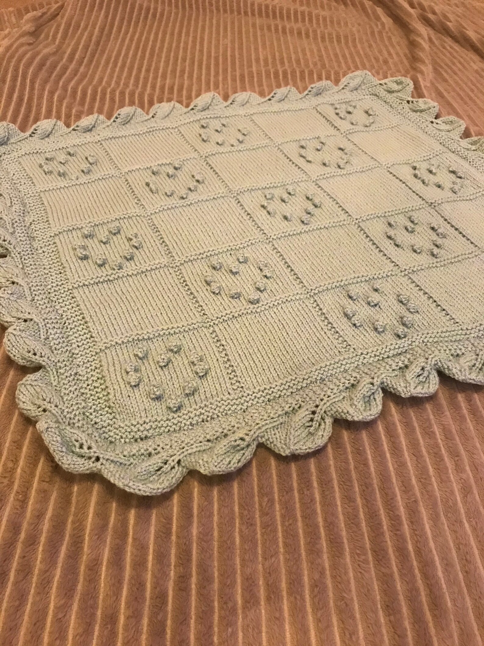 Hand Knitted Blanket Etsy