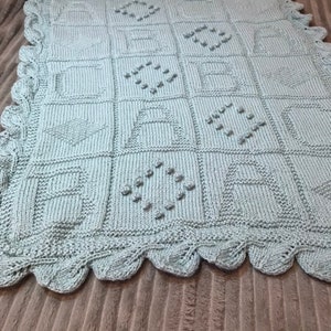 Baby Boy Gift, Baby girl gift, baby shower, knitted baby blanket, personalised baby blanket