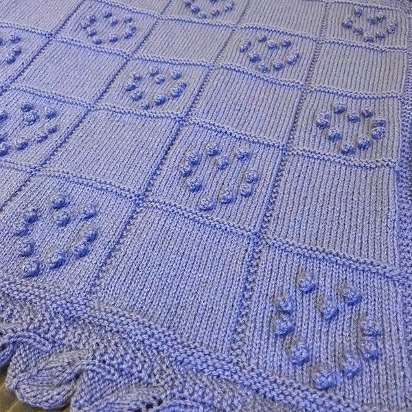 Hand Knit Blanket Etsy