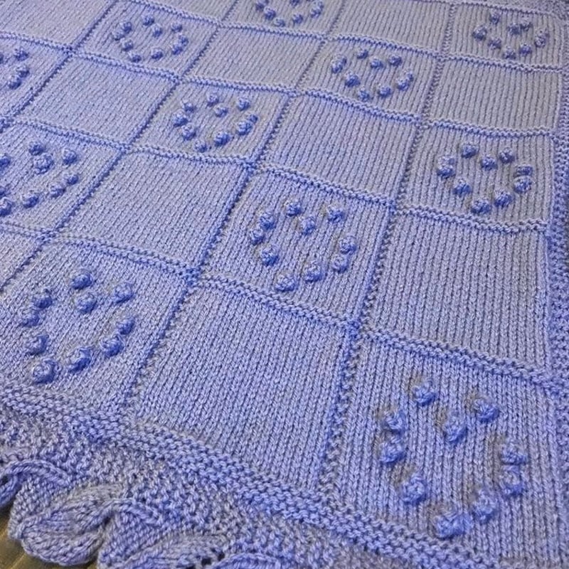 Hand Knit Blanket Etsy