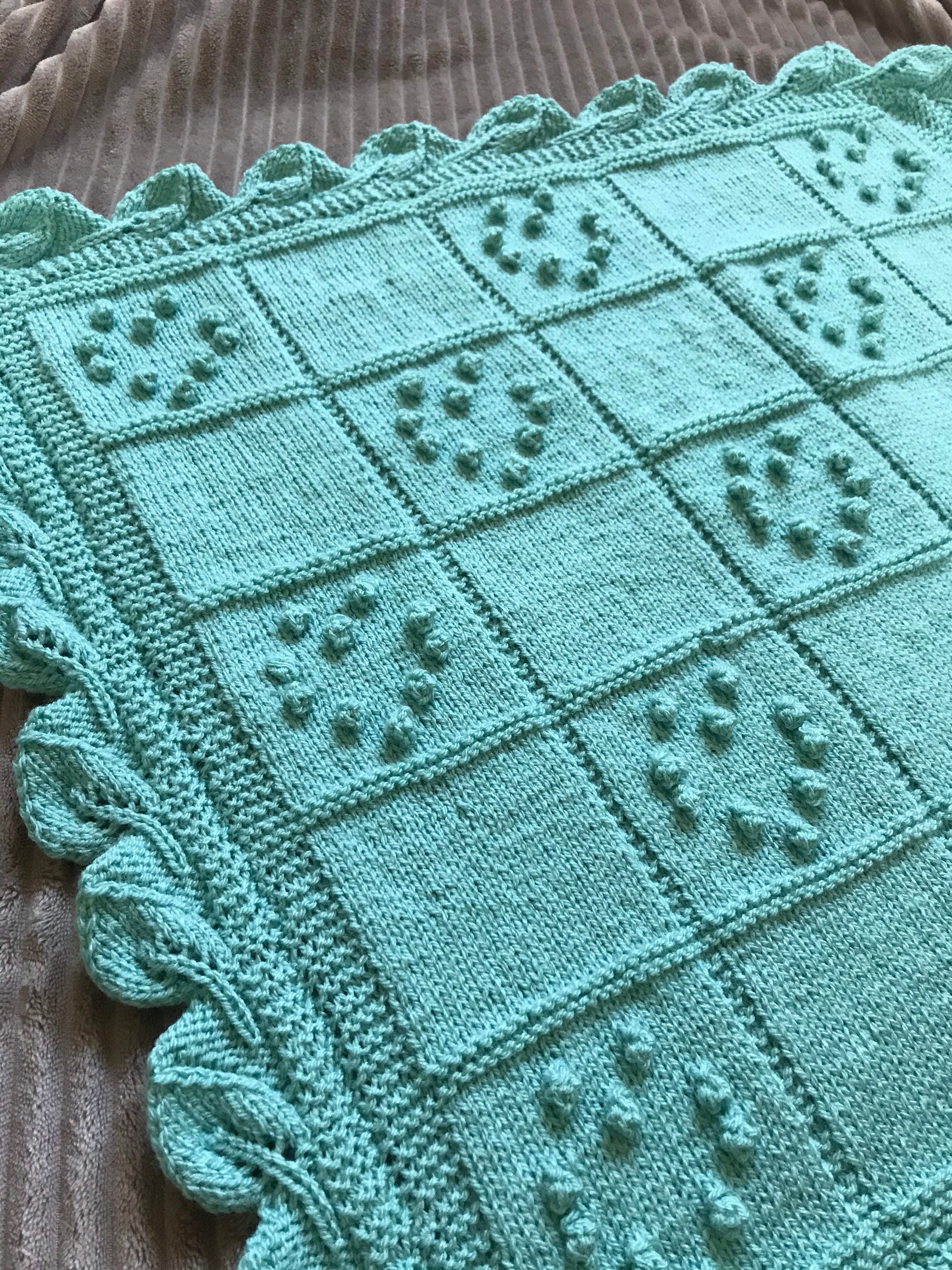 Hand Knitted Blanket Etsy