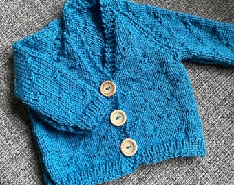 Baby Newborn Cardigan/Jacket- Baby gift, hand knitted cardigan