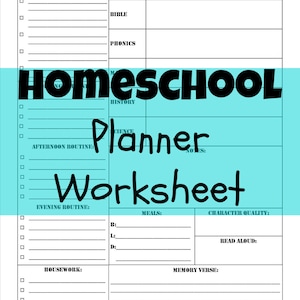 Homeschool Planner Worksheet