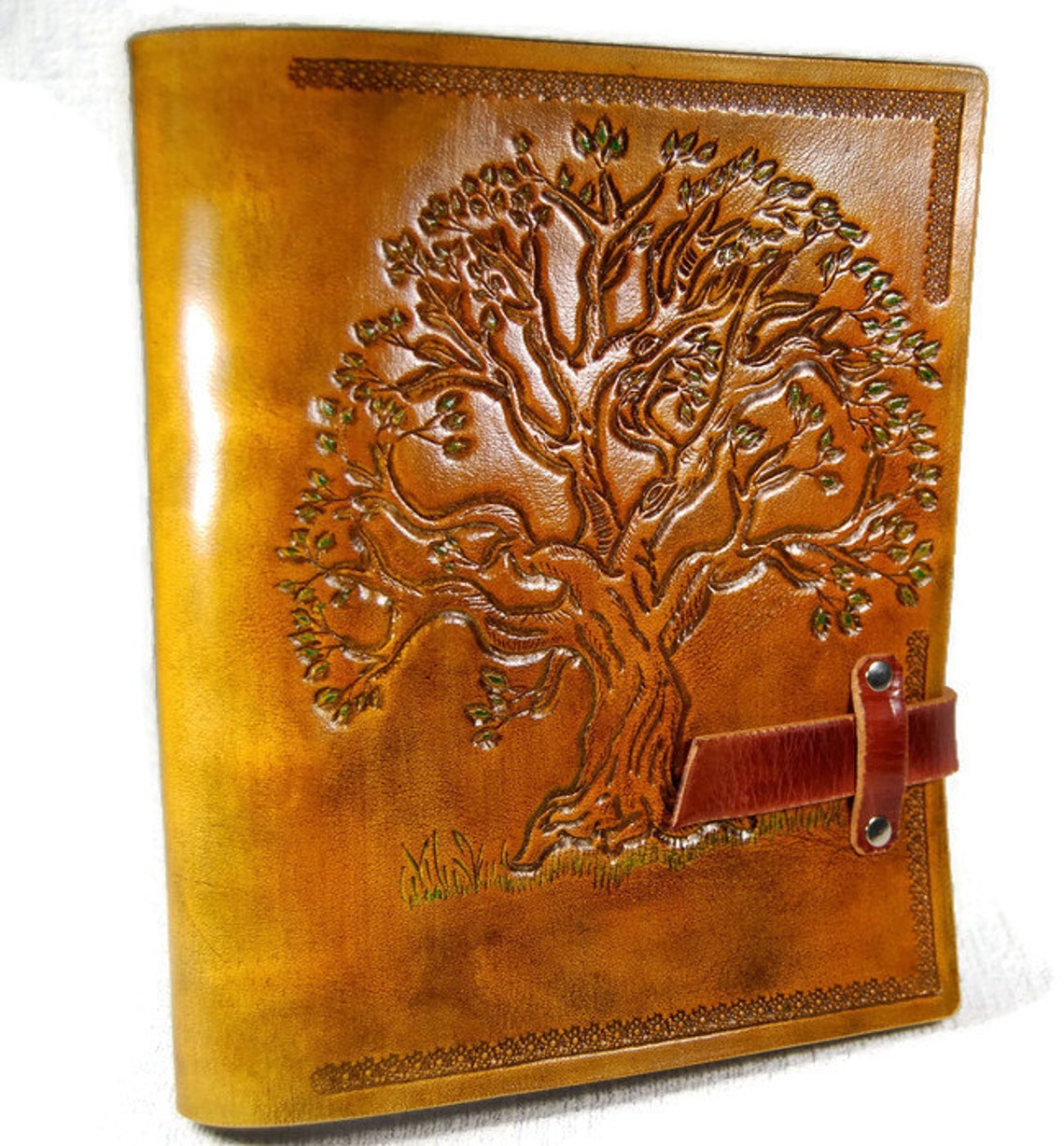 Tree Leather Journal Handmade Personalized journal Brown Etsy