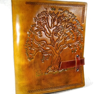 Tree Leather Journal, Handmade, Personalized journal, Brown Leather Journal, Vintage Journal, Diary, Notebook, Gift for him, Gift for Her
