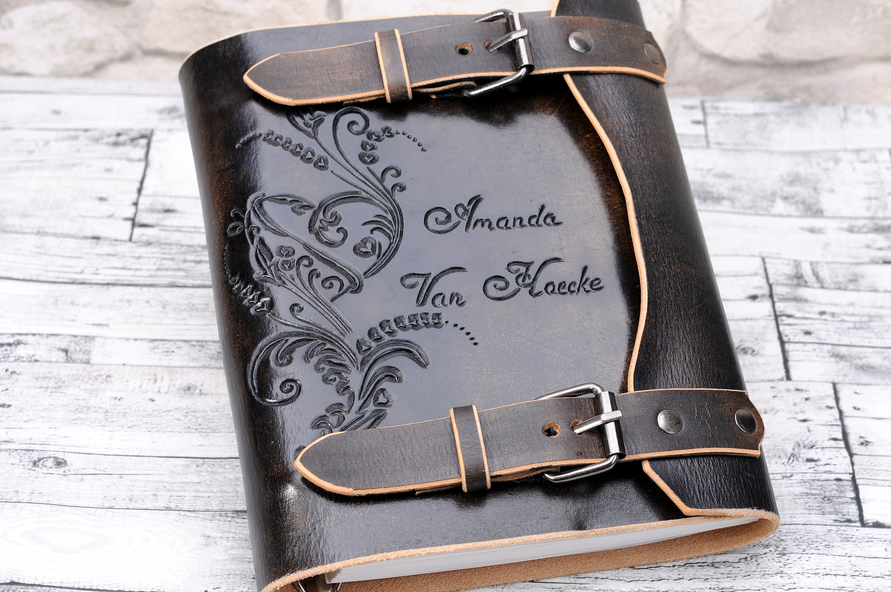 Leather Sketchbook Custom Personalized Leather Journal Etsy
