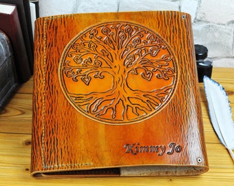 Tree of Life Leather Journal, A4 Custom Journal, Leather Notebook, Leather Diary, Gift, Personalized Gift, Journal, Notebook TiVergy Journal