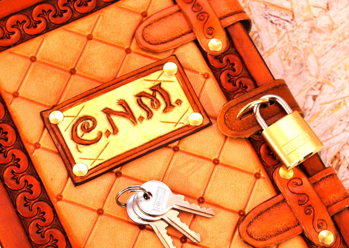 Vintage Lock Journal for Order Handmade Leather Journal Etsy