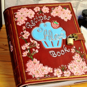 Gift Leather Cook Book for order, Big Recipe Book, Gift for Her, Personalized Recipe Book, Handmade, Personalized Cook Book, A4
