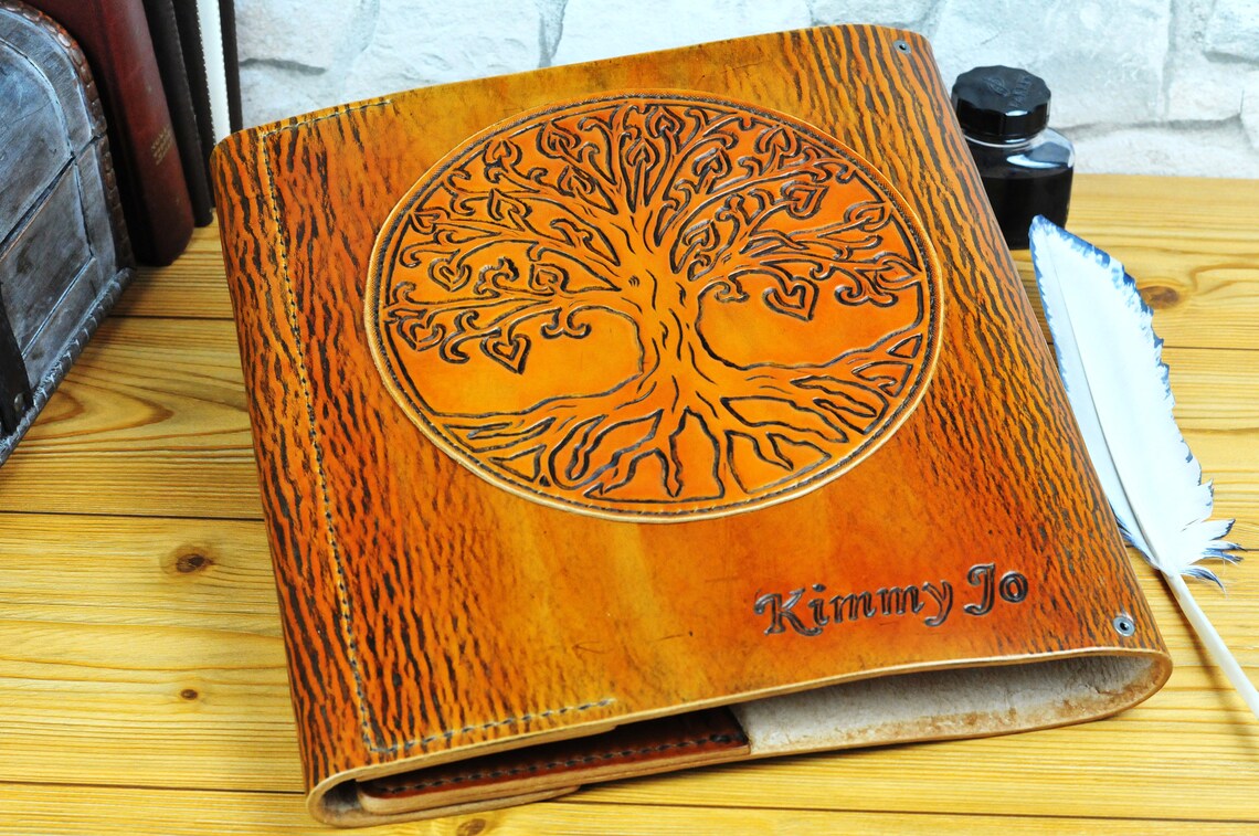 Tree of Life Leather Journal A4 Custom Journal Leather Etsy