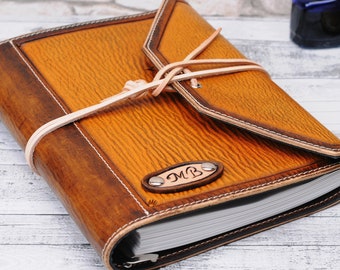 Handgemaakte unieke vintage lederen dagboek voor mannen vrouwen gegraveerd lederen notebook dagboek dagboek antieke tijdschriften cadeau handgemaakt door TiVergy