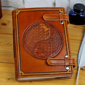 Yoga Leather Journal, Handmade Journal Notebook Diary, Personalized Leather Journal, Gift TiVergy Journal, Travel Journal