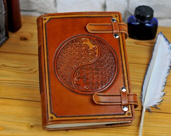 Yoga Leather Journal, Handmade Journal Notebook Diary, Personalized Leather Journal, Gift TiVergy Journal, Travel Journal