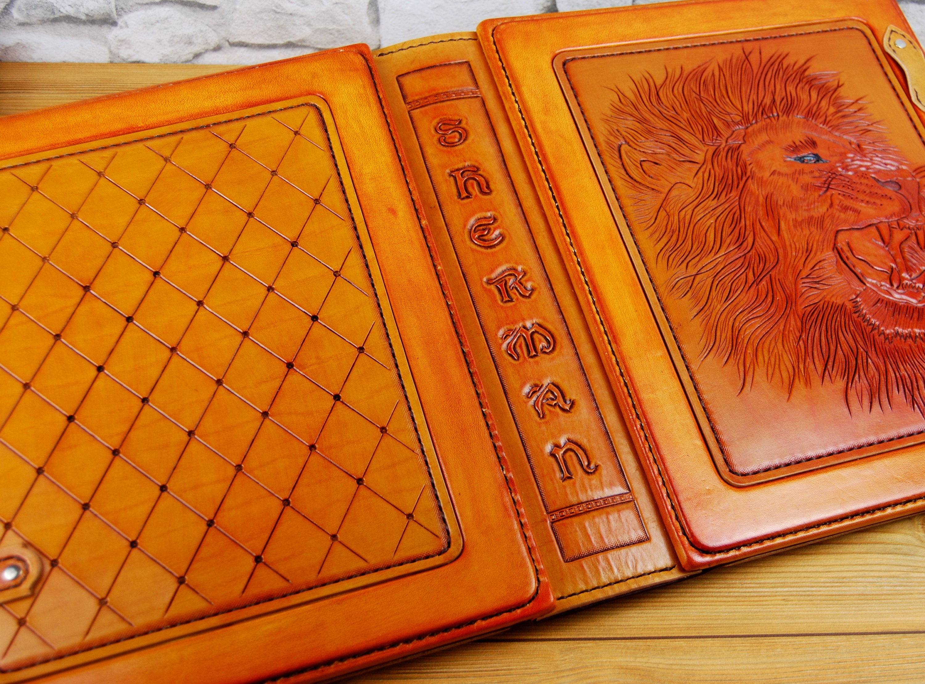 Large Leather Folio Custom Personalized Handmade Journal Etsy