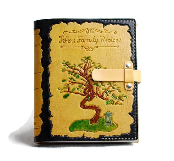 7"x9" Leather Family Recipe Book Personalized Recipe Book Gift for Her Leather Book TiVergy Book