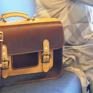 Bolso bandolera grande de piel | Bolso tipo cartera de cuero | Bolso de mujer | Bolso para portátil de 15" | Bolso de viaje | Bolso de cuero TiVergy