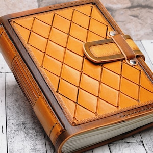 Gift Leather Book, 7x9 Leather Journal, Handmade Personalized Gift, Notebook, Diary, Gift for Her, Gift for Him, A5 TiVergy Book